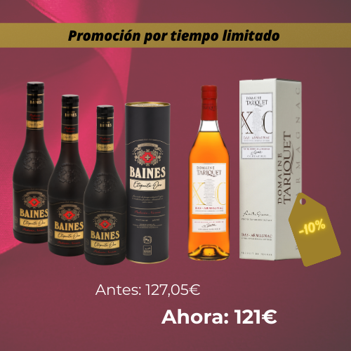 Pacharán Baines Etiqueta Oro + Domaine Tariquet XO